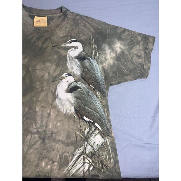 The Mountain T Shirt Adult Large Green Bird Pelican Tie Dye Mens Short Sleeve - Picture 4 of 7